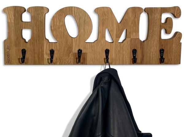 Suport de perete din stejar masiv HOME - 50 x 16,5 cm