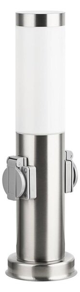 Brilagi - Lampă de exterior NOVA cu 2 prize SCHUKO 1xE27/15W/230V 40 cm IP44 crom