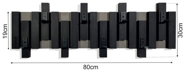 Cârlig de perete negru pentru haine Šírka: 40 cm | Výška: 30 cm