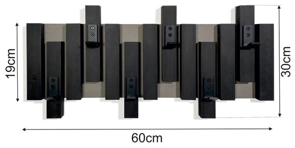 Cârlig de perete negru pentru haine Šírka: 40 cm | Výška: 30 cm