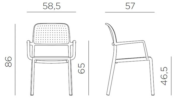 Scaun Exterior Nardi - Bora - Bianco