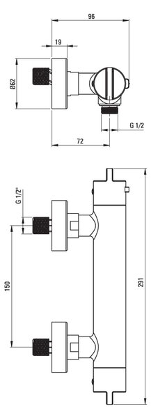 Therm Baterie pentru duș, cu termostat Finisaj: Alb BCH_A4BT
