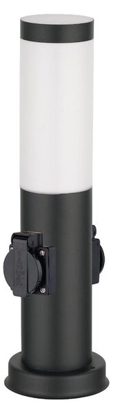 Brilagi - Lampă de exterior NOVA cu 2 prize SCHUKO, 1x E27, 15W, 230V, 40 cm, IP44, negru