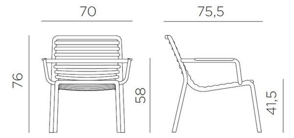 Scaun Exterior Nardi - Doga Relax - Bianco