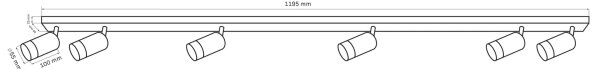 Spot ARRAS 6xGU10/10W/230V negru