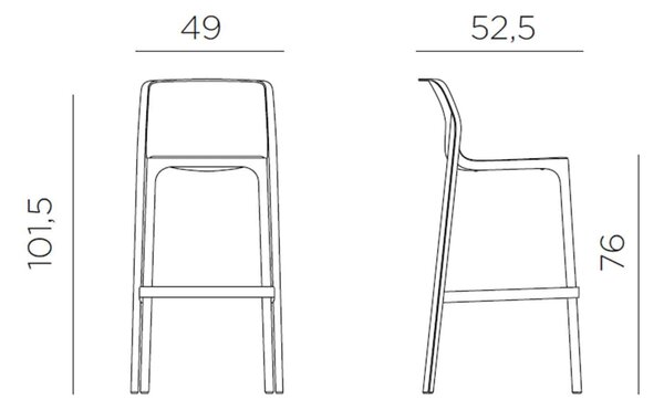 Scaun Exterior Nardi - Net Stool - Bianco