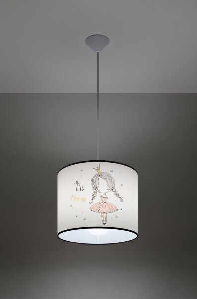 Lustră pe cablu pentru copii Sollux SL.1414 PRINCESS 1xE27/15W/230V d. 30 cm