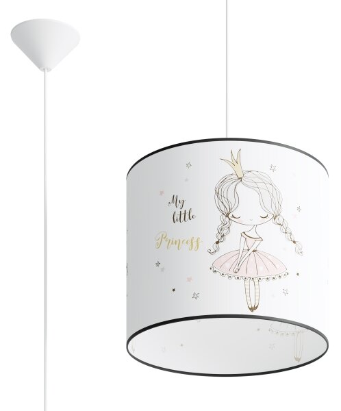Lustră pe cablu pentru copii Sollux SL.1414 PRINCESS 1xE27/15W/230V d. 30 cm