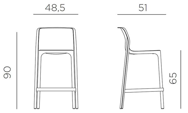 Scaun Exterior Nardi - Net Stool Mini - Bianco