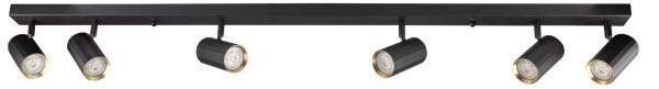 Spot NICEA 6xGU10/10W/230V negru