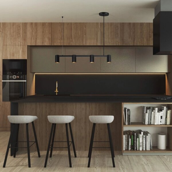 Lustră pe cablu MARIBEL 4xGU10/10W/230V negru