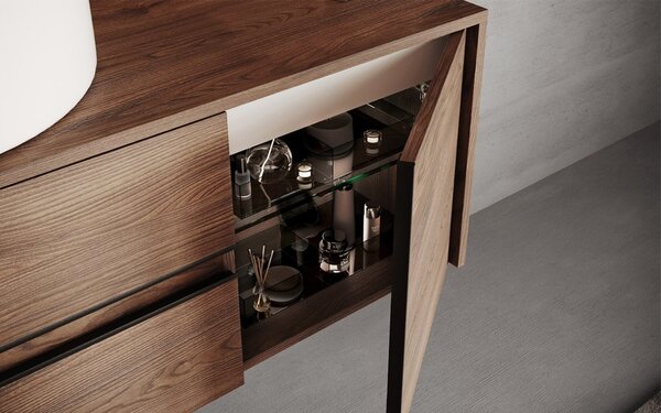 Set lemn masiv Mobilier Baie Suspendat Noce Model N2 - TABACCO