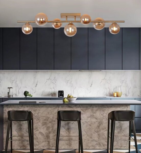 Lustră LED aplicată Wofi 7014-701W VILLA 7xG9/3W/230V auriu