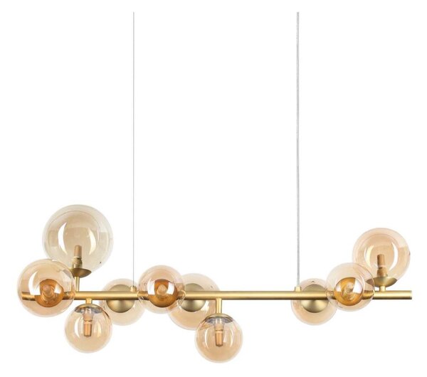 Ideal Lux - Lustră LED suspendată pe cablu PERLAGE, 10 x G9, 3 W, 230 V, 81 cm, auriu/fumuriu