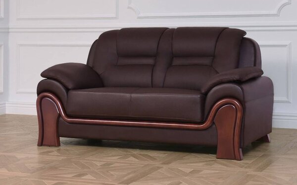 Canapea lemn masiv de birou Toronto 2 locuri Personalizabila, 162 × 90 × 88 cm - Negru