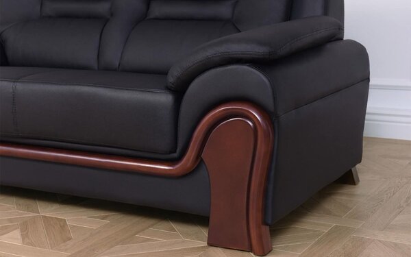 Canapea lemn masiv de birou Toronto 2 locuri Personalizabila, 162 × 90 × 88 cm - Negru