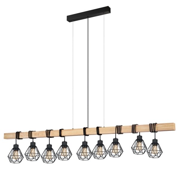 Eglo 44077 - Lustră suspendată pe cablu TOWNSHEND 9xE27/60W/230V