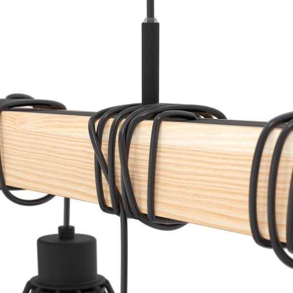 Eglo 44077 - Lustră suspendată pe cablu TOWNSHEND 9xE27/60W/230V