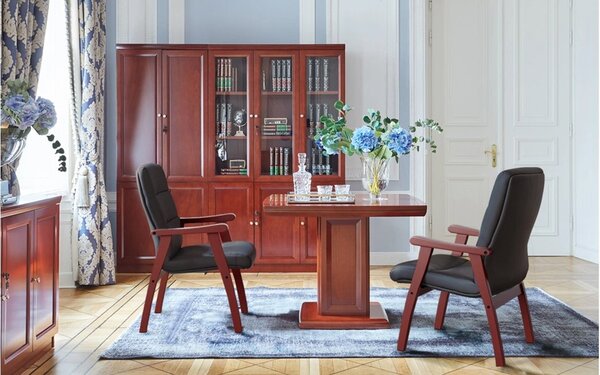 Scaun lemn masiv de conferința Toronto Personalizabil, 62 × 70 × 101 cm - Negru