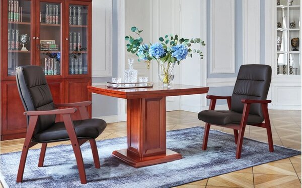 Scaun lemn masiv de conferința Toronto Personalizabil, 62 × 70 × 101 cm - Negru