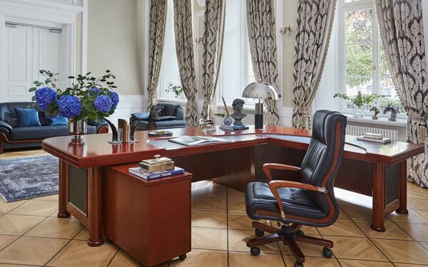 Birou lemn masiv Toronto Imperial 280x230/, 330 × 240 × 77 cm - 280x230x77cm