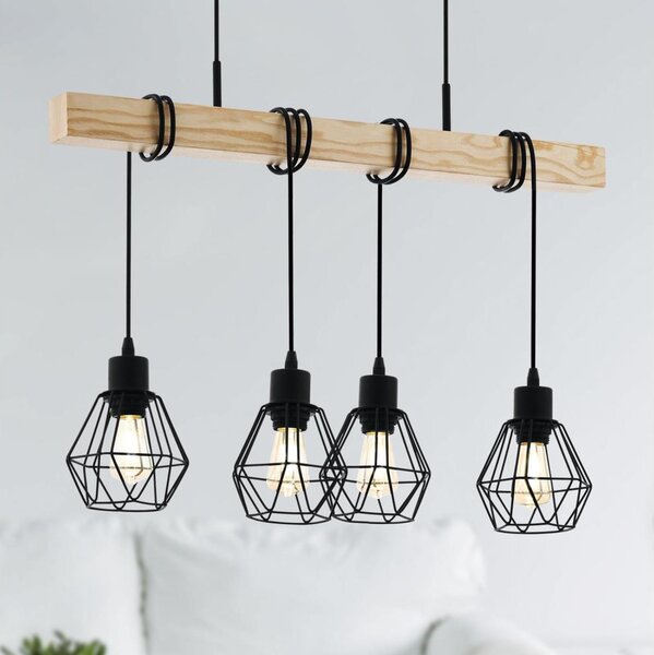 Eglo 44075 - Lustră suspendată pe cablu TOWNSHEND 4xE27/60W/230V