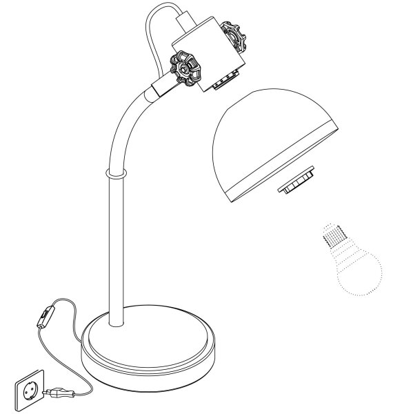 Eglo 43165 - Lampă de masă LUBENHAM 1xE27/28W/230V