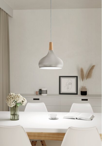 Eglo 96985 - Lustr SABINAR 1xE27/60W/230V pr. 28 cm argintiu