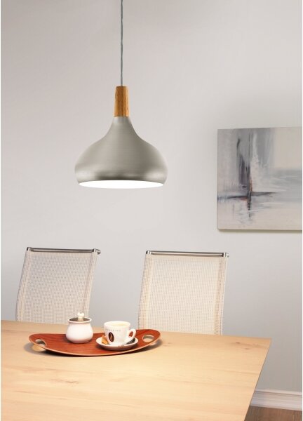 Eglo 96985 - Lustr SABINAR 1xE27/60W/230V pr. 28 cm argintiu
