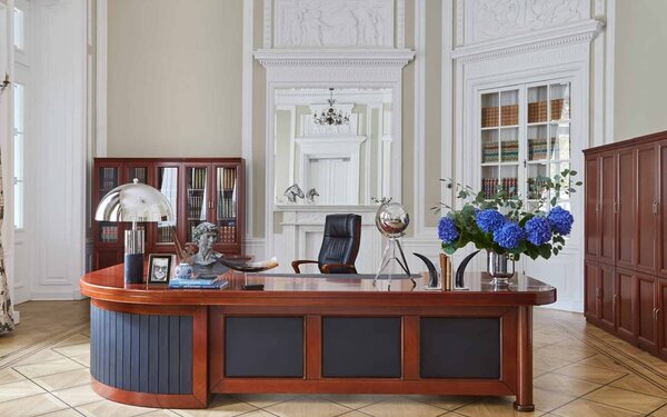 Birou lemn masiv Toronto Imperial 280x230/, 330 × 240 × 77 cm - 280x230x77cm