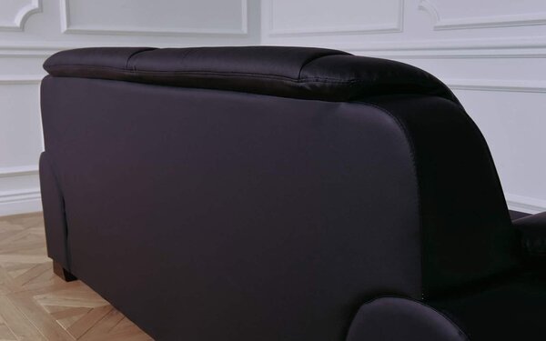 Canapea lemn masiv de birou Toronto 3 locuri Personalizabila, 215 × 90 × 88 cm - Negru