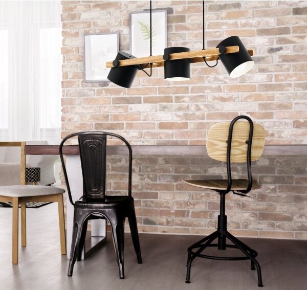Eglo 43517 - Lustră suspendată pe cablu HORNWOOD 3xE27/60W/230V