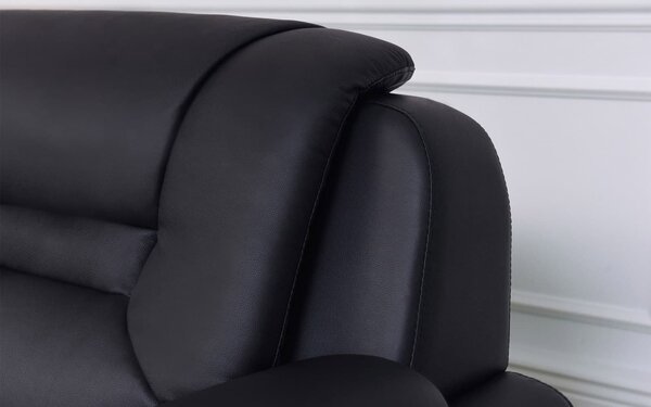 Canapea lemn masiv de birou Toronto 3 locuri Personalizabila, 215 × 90 × 88 cm - Negru