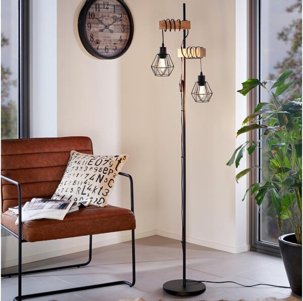 Eglo 44081 - Lampă de podea TOWNSHEND 2xE27/60W/230V