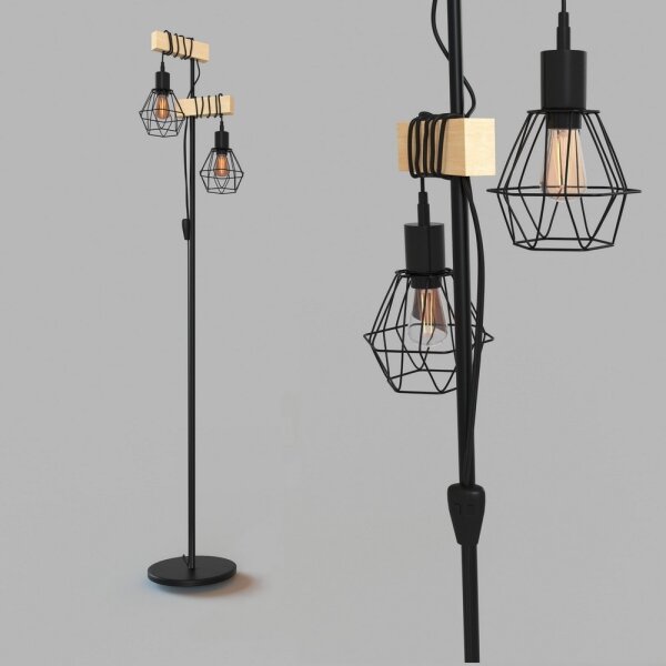 Eglo 44081 - Lampă de podea TOWNSHEND 2xE27/60W/230V