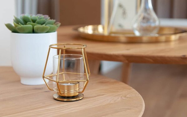 Masă stejar masiv Cafea Oscar Rotundă - ⌀70cm