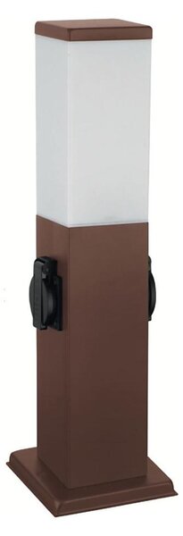 Brilagi - Lampă de exterior cu 2 prize SCHUKO NOVA, 1xE27/15W/230V, 40 cm, IP44, maro