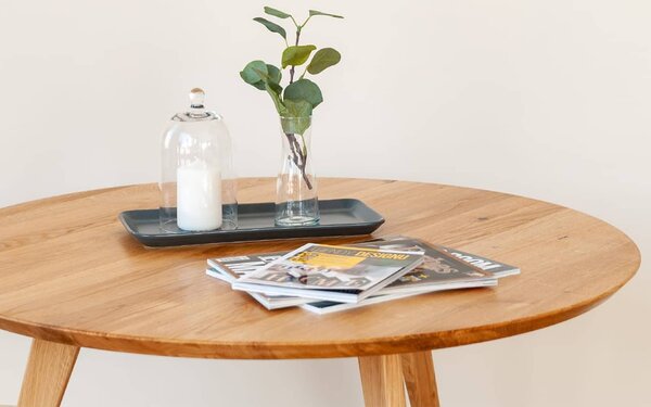 Masă stejar masiv Cafea Oscar Rotundă - ⌀70cm