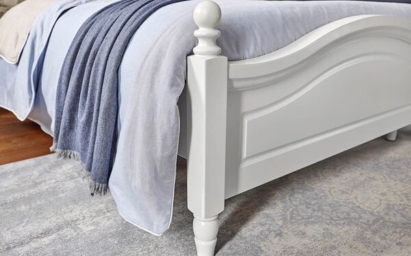 Pat lemn masiv alb Elizabeth Princess 120x200cm - Fara Somiera
