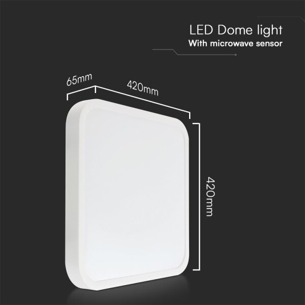 LED plafonieră baie cu senzor LED/36W/230V IP44 4000K 42x42 cm + DO