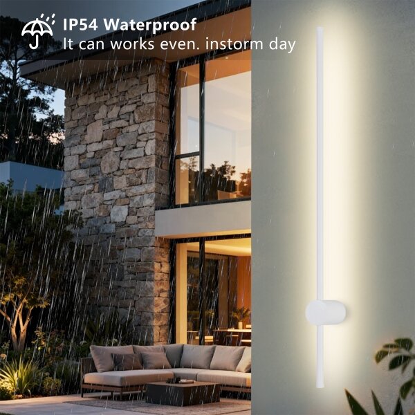 Brilagi - Aplică LED de exterior AURA, 20 W, 230 V, 3000 K, IP54, 97 cm, alb, CRI 90