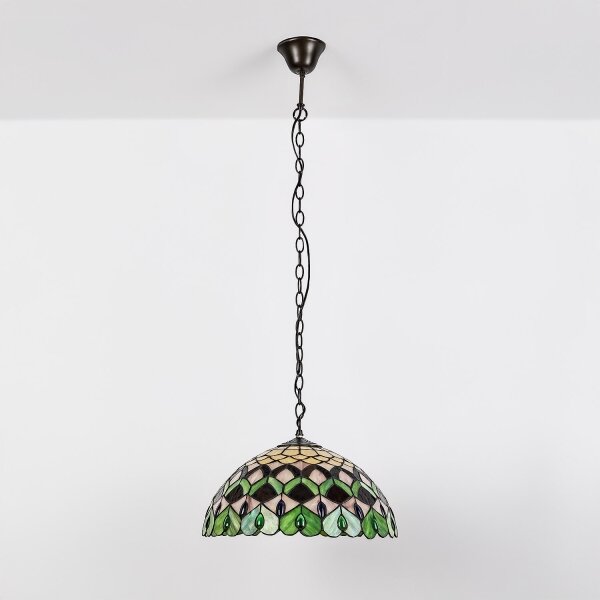 Brilagi - Lustră Tiffany MARGARET cu vitralii, pe lanț, 2xE27/60W/230V