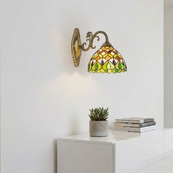 Brilagi - Lampă de perete Tiffany cu vitralii MARGARET, 1xE27/40W/230V