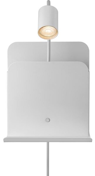 Nordlux - Aplica de perete ROOMI cu poliță și USB 1xGU10/8W/230V albă