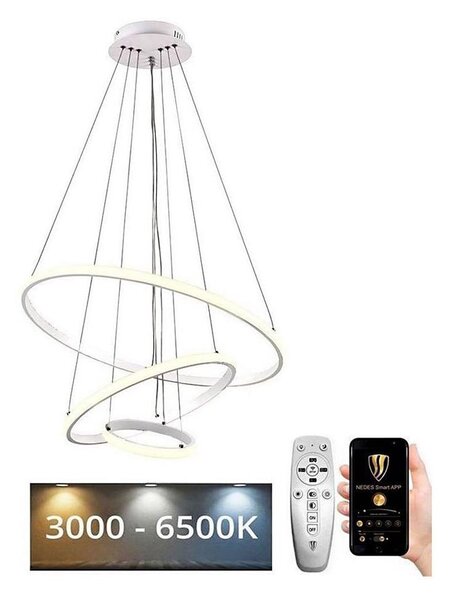 Brilagi - Lustră reglabilă pe cablu CIRCLE LED/90W/230V 3000-6500K + telecomandă