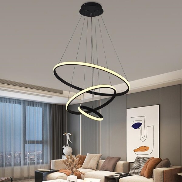 Brilagi - Lustru LED reglabil suspendat pe cablu CIRCLE, 90W, 230V, 3000-6500K, cu telecomandă
