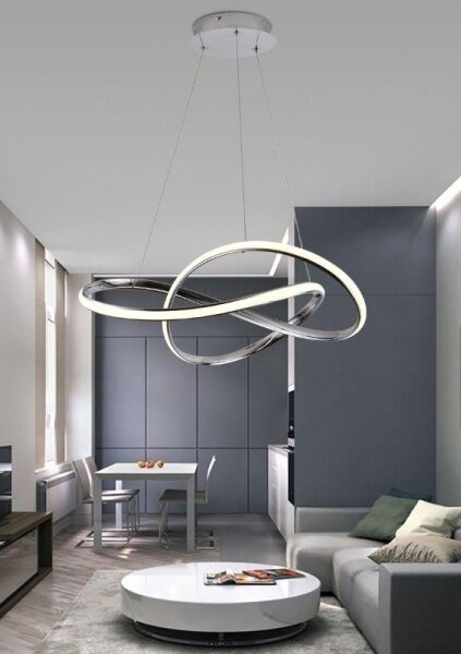 Lustră LED dimabilă pe cablu Brilagi COSMOWAVE LED/70W/230V 3000-6500K crom + telecomandă
