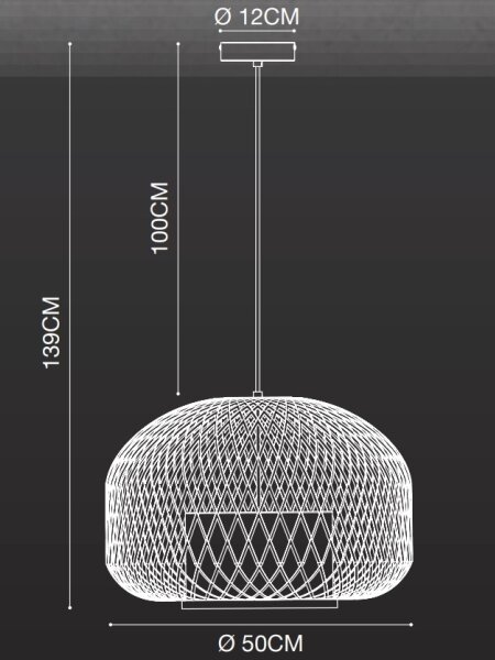 Lustră pe cablu Nordlux HISOKA 1xE27/40W/230V negru/bambus