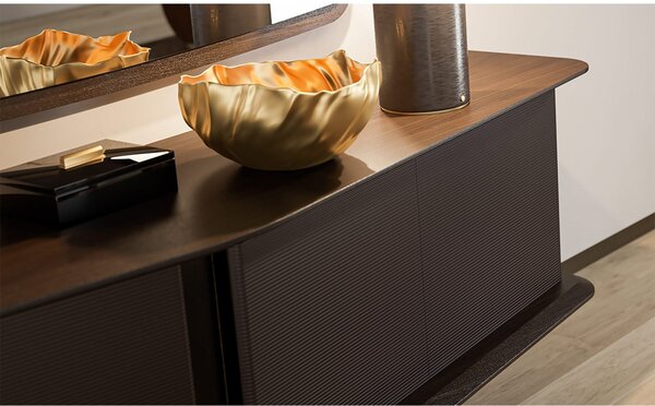 Bufet lemn masiv Maura Negru, 230 × 83 × 58 cm - Lemn