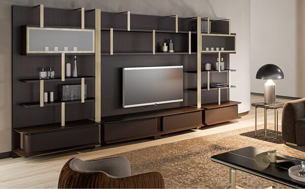 Set lemn masiv nuc Unitate TV Maura - Marmura